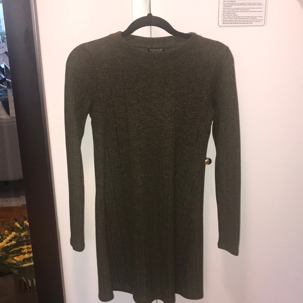 Army green ribbed dress